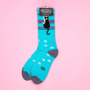 Gumball Poodle - Hanging Tuxedo Cat Gym Crew Socks