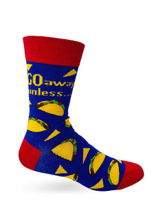 Fabdaz - Go Away Unless You Have Tacos Men's Novelty Crew Socks