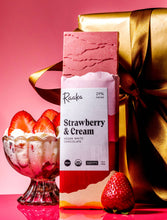 Load image into Gallery viewer, Raaka Chocolate - 37% Strawberry &amp; Cream Vegan White Chocolate Bar
