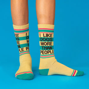 Gumball Poodle - I Like Dogs More Than People Gym Crew Socks