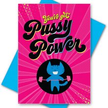 Load image into Gallery viewer, Peachy Kings / Kweer Cards - Pussy Power Lesbian Greeting Card (Girl, Gay, LGBTQ)
