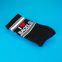 Load image into Gallery viewer, Gumball Poodle - I ❤️ Bagels Gym Crew Socks
