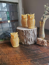 Load image into Gallery viewer, The Ramblin' Bee - Owl Shaped Beeswax Candle
