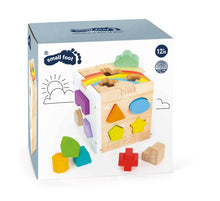 Load image into Gallery viewer, Hauck Toys - Small Foot Wooden Toys Rainbow Shape Sorter Cube Playset Des
