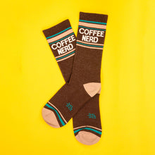 Load image into Gallery viewer, Gumball Poodle - Coffee Nerd Gym Crew Socks
