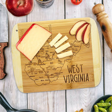 Load image into Gallery viewer, Totally Bamboo - A Slice of Life West Virginia Cutting &amp; Charcuterie Board
