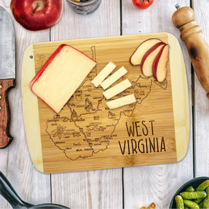 Totally Bamboo - A Slice of Life West Virginia Cutting & Charcuterie Board