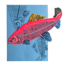 Load image into Gallery viewer, East End Press - SALMON GREETING CARD
