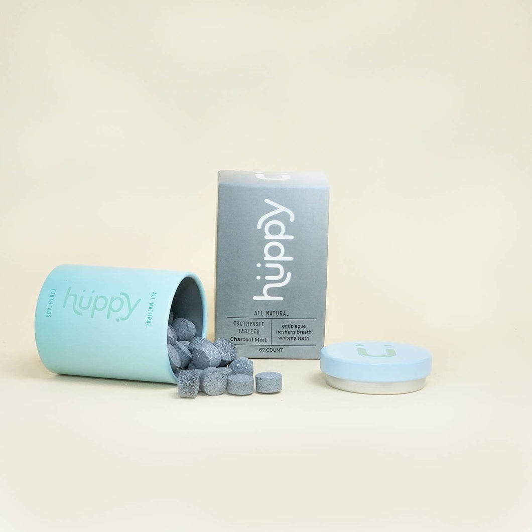 Huppy - Toothpaste Tablets - Charcoal Mint - Box