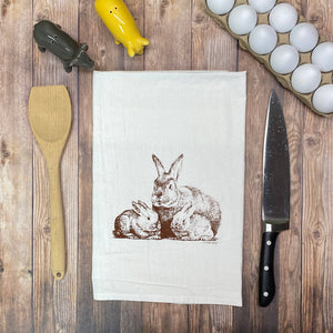 Green Bee Tea Towels - Bunny Rabbit Family Tea Towel