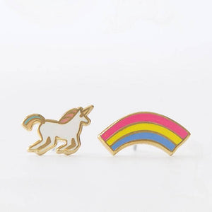 Yellow Owl Workshop - Unicorn and Rainbow Earrings