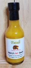 Load image into Gallery viewer, small 1.7 oz bottle of yellow fatali hot sauce
