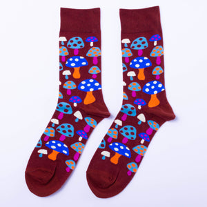 Mushroom Socks - Men's Vintage Inspired Crew Socks