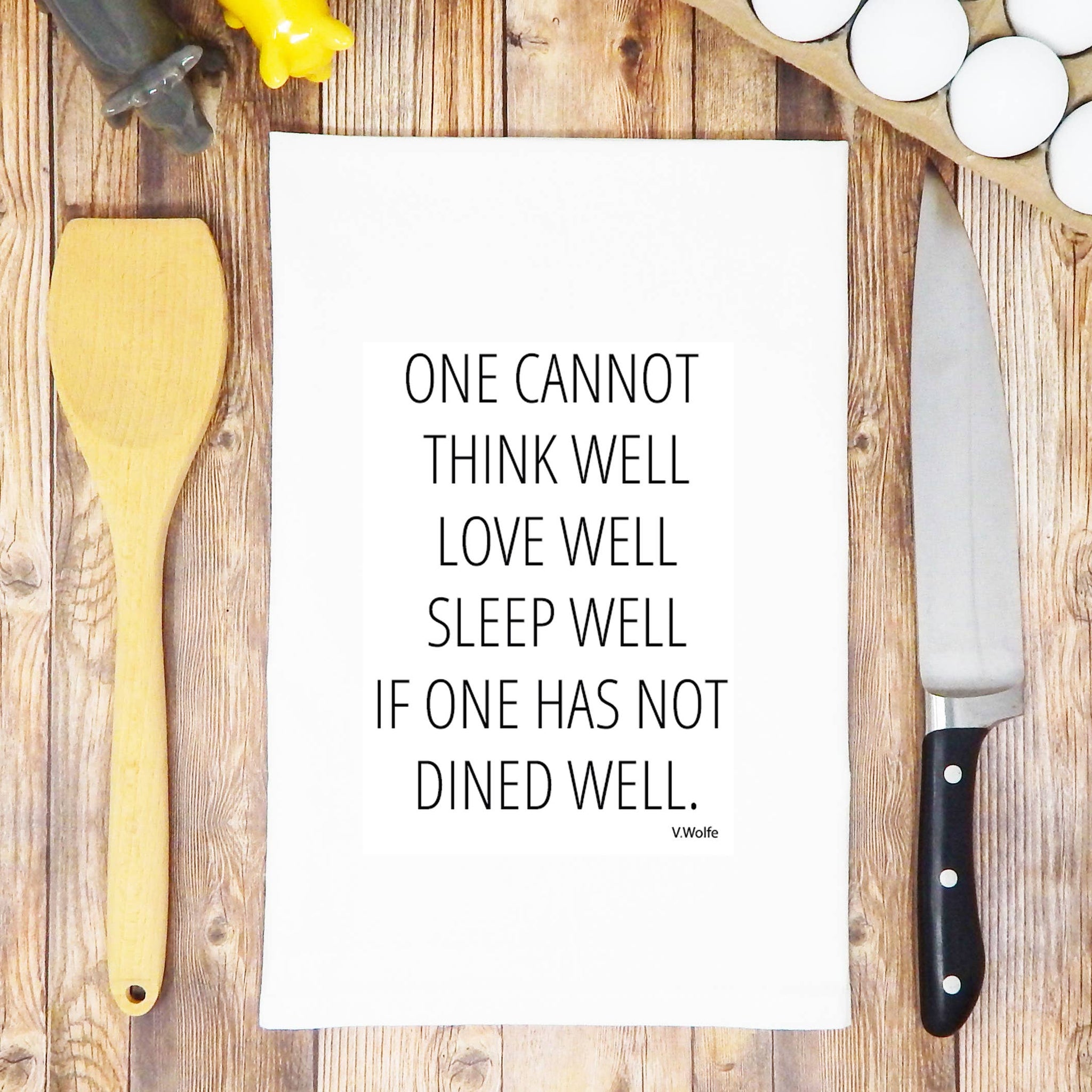 Green Bee Dine Well Tea Towel