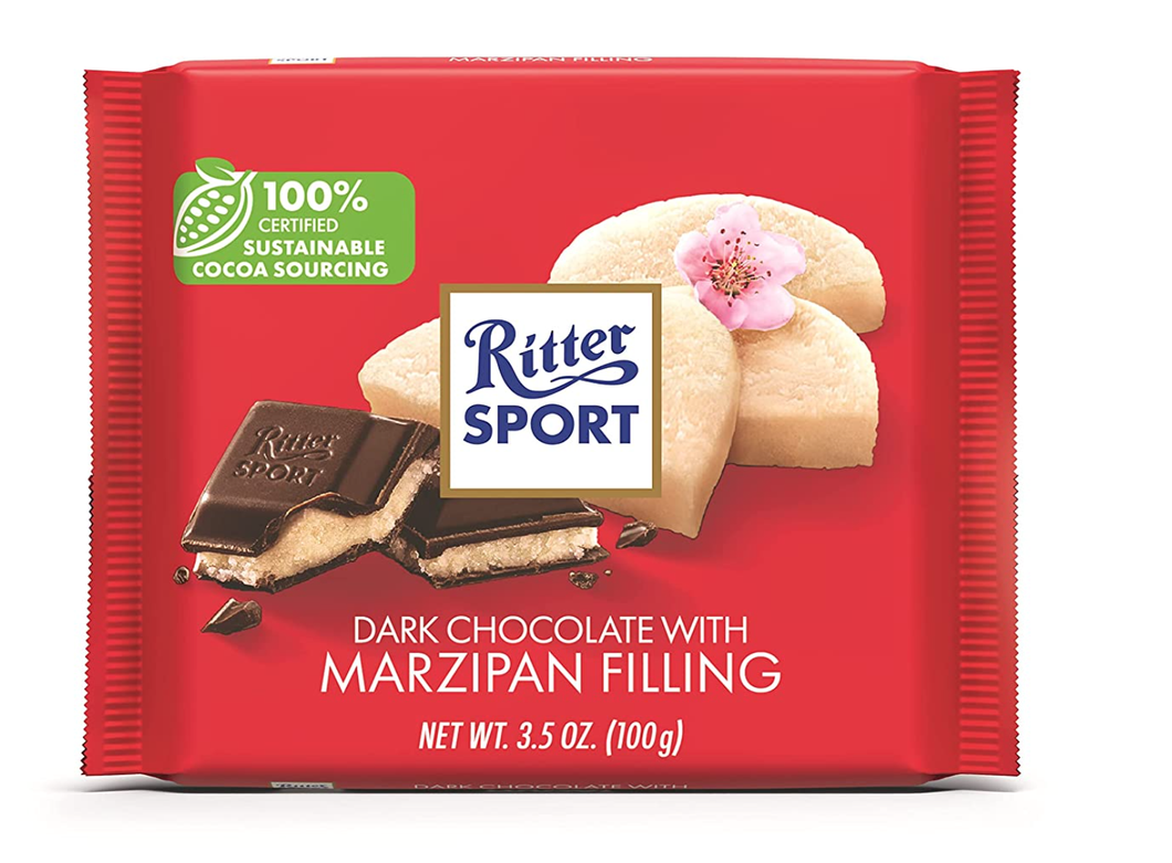 California Organic Imports - Ritter Sport Dark Chocolate with Marzipan 100g