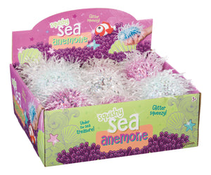 Toysmith - Squishy 3-1/2" Sea Anemone, Sparkly/Squishy/Asst Colors
