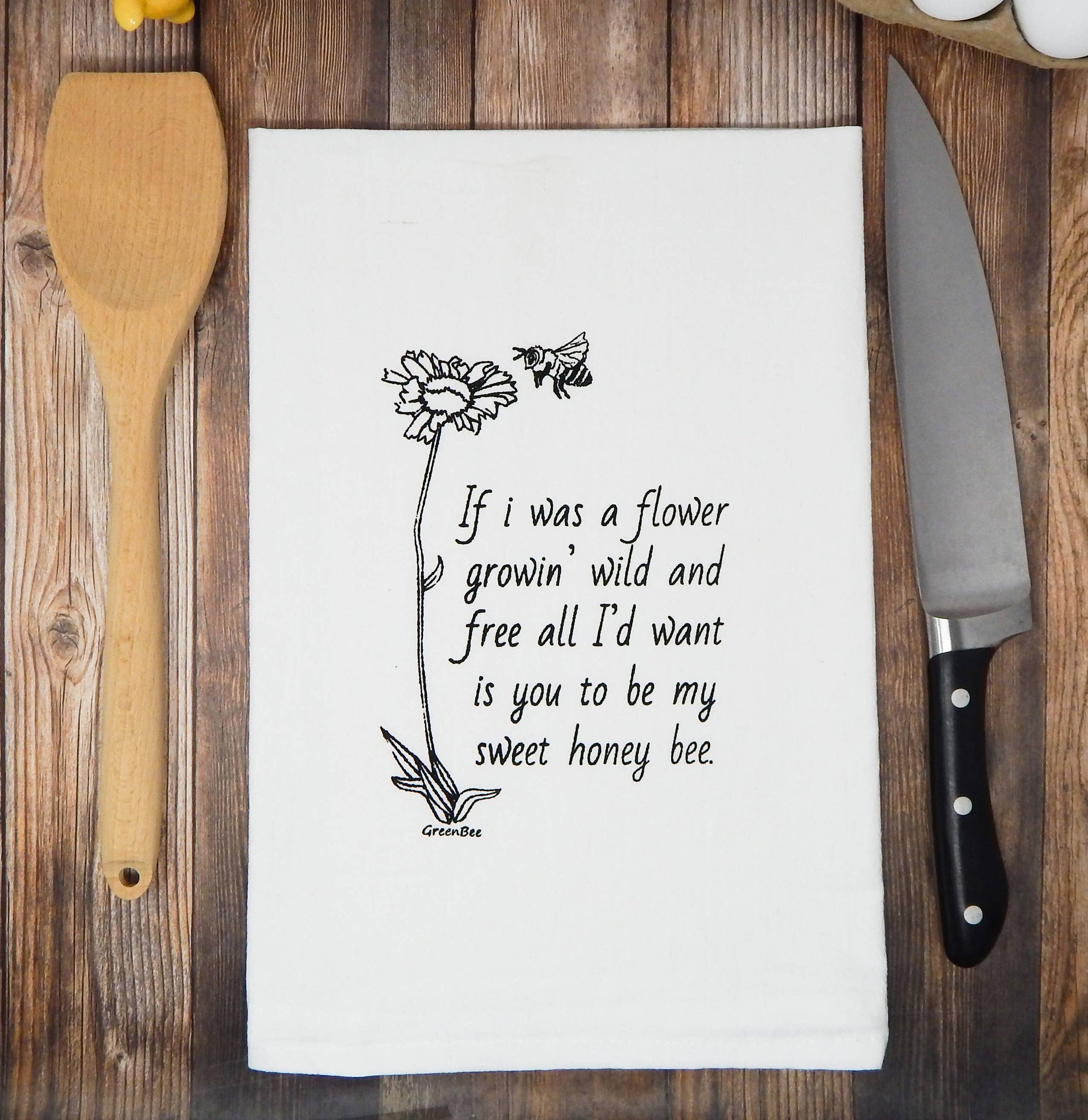 Green Bee Tea Towel