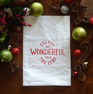 Green Bee Tea Towels - It's the Most Wonderful Time of the Year Tea Towel