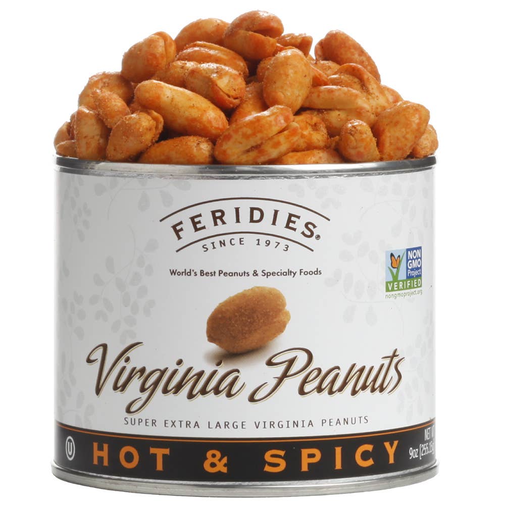 Feridies - 9 oz Hot & Spicy Virginia Peanuts