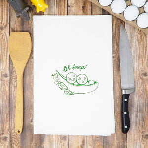 Green Bee Tea Towels - Oh Snap Funny Pea Tea Towel