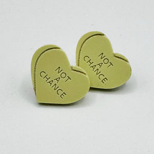 BOBBYK boutique - Heart Candy NOT A CHANCE Stud Earrings - Yellow