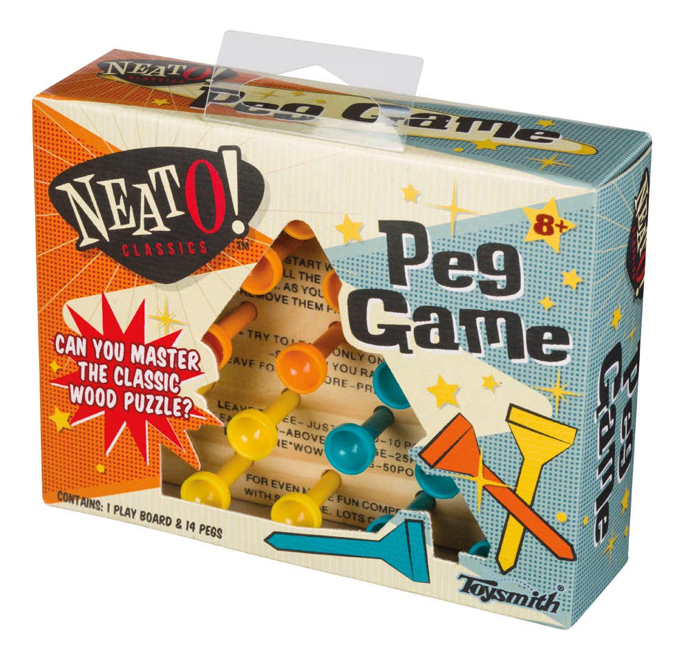 Toysmith - Neato! Classic Wooden Peg Game, Travel Size