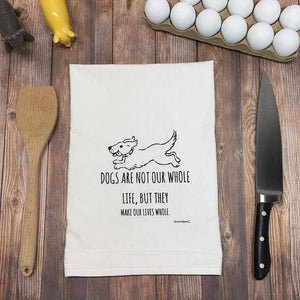Green Bee Tea Towels - Dogs Are Not Our Whole Lives, But They Make Our Lives Whole