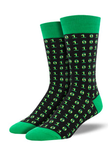 matrix like code atop a sock
