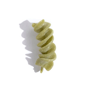 individual piece of spiral pasta
