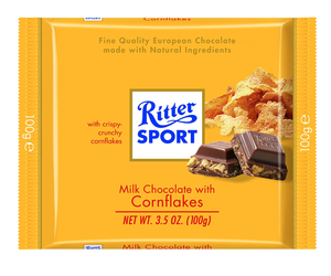California Organic Imports - Ritter Sport, Milk Chocolate with Corn Flakes 100g