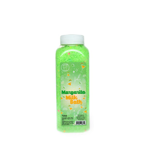 green bottle of margarita milk bath salts