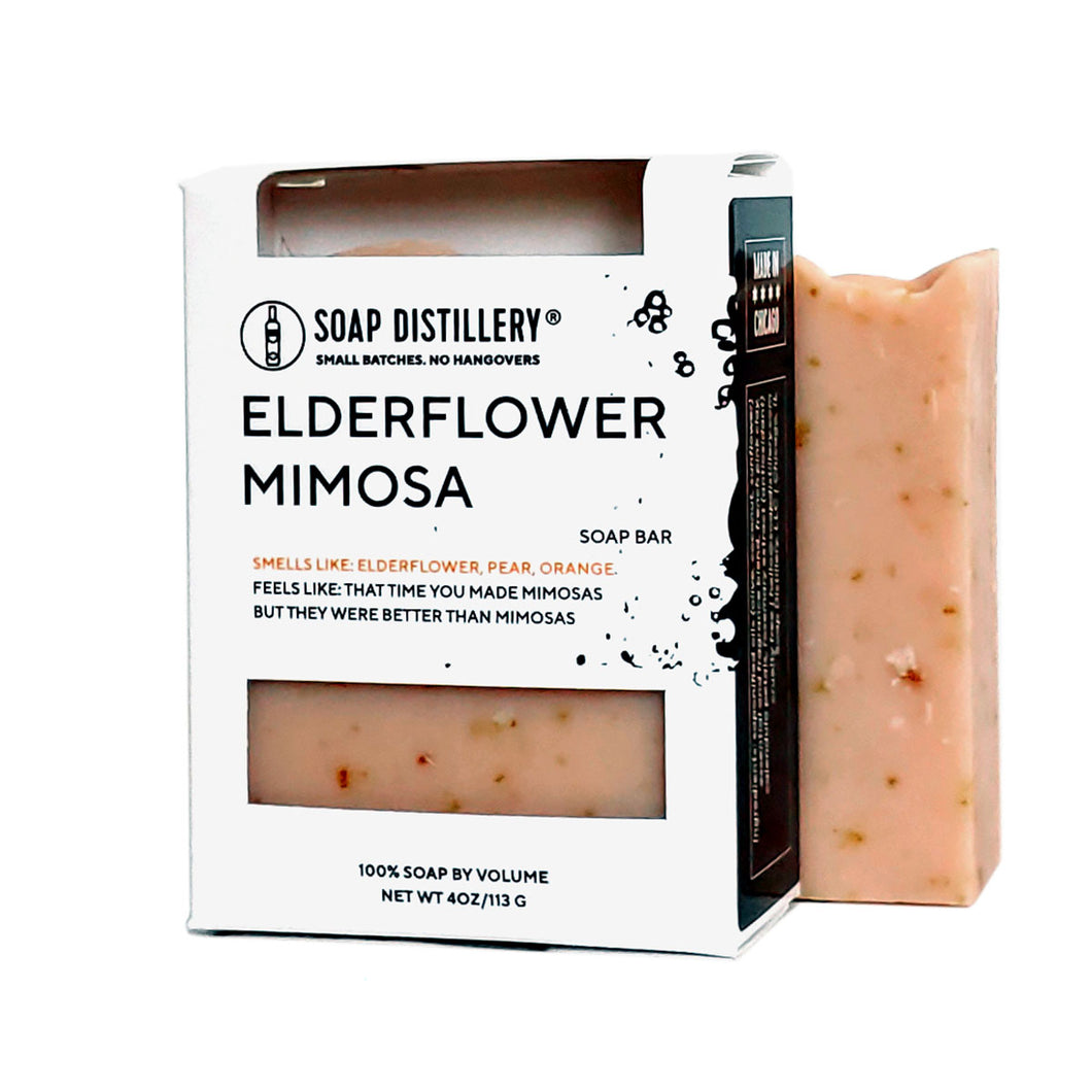 elderflower mimosa soap scent bar thats a pink peach color bar