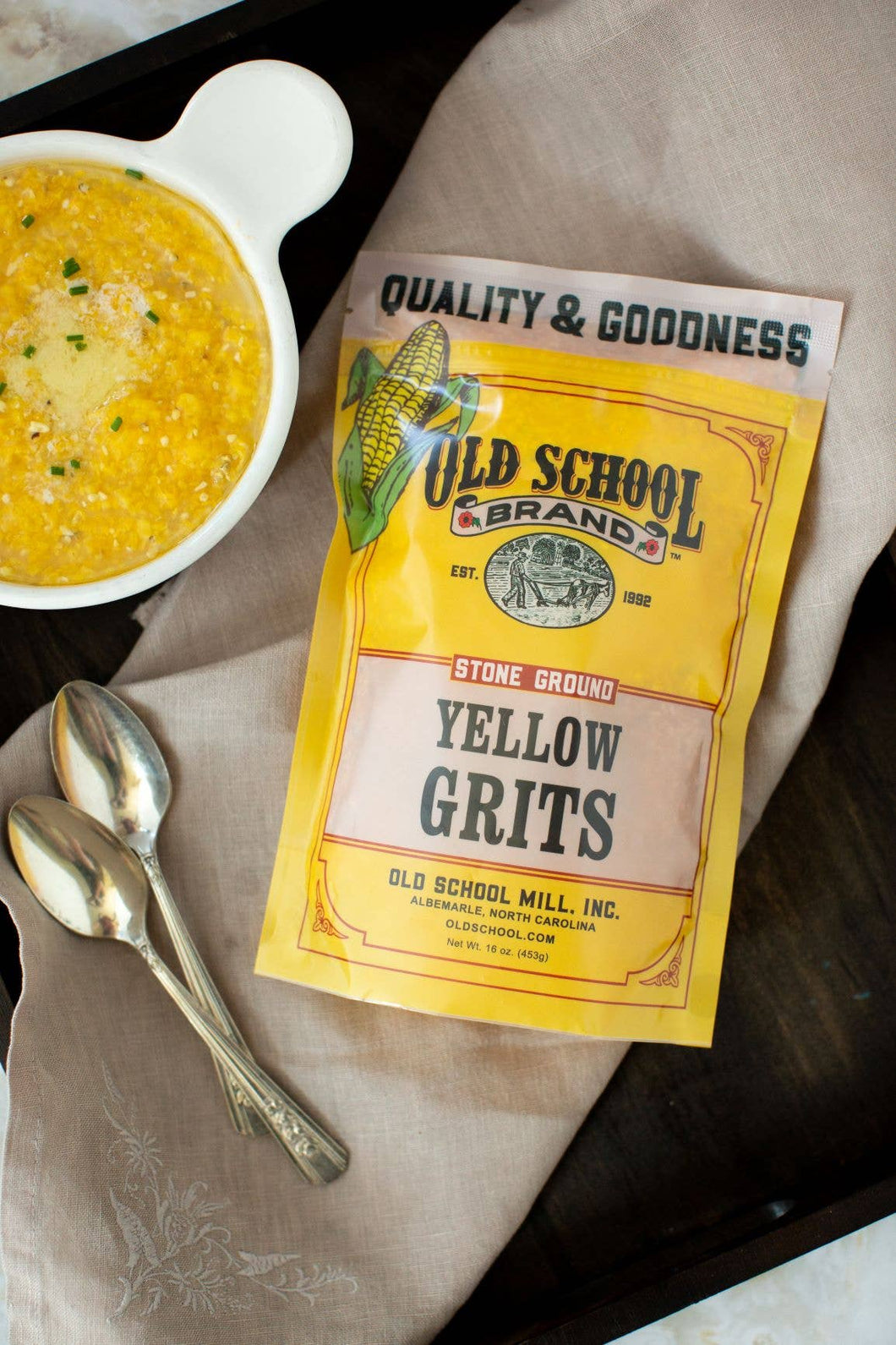 Old School Brand™ - Stone Ground Yellow Grits, 1lb