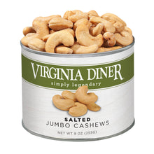Load image into Gallery viewer, Virginia Diner, Inc. - 9 oz. Salted Jumbo Cashews
