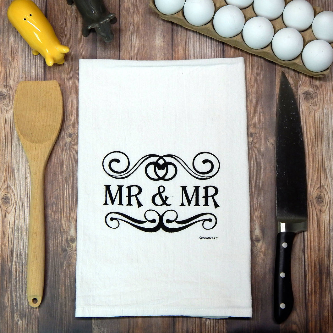 Green Bee Tea Towels - Mr & Mr Wedding Tea Towel