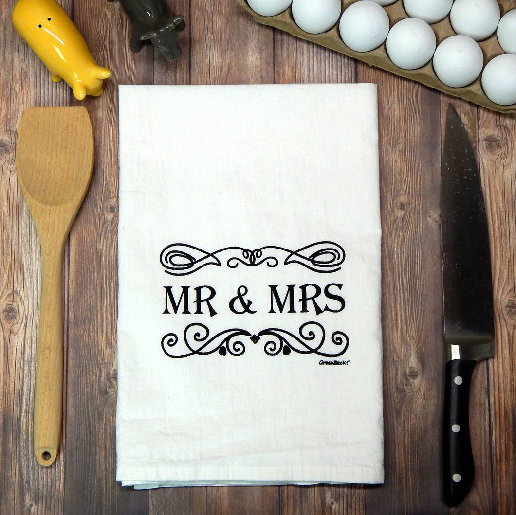 Green Bee Tea Towels - Mr & Mrs Wedding Tea Towel