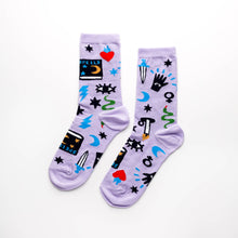 Load image into Gallery viewer, Witchy Mystic Spells Women&#39;s Crew Socks - Halloween Outfit
