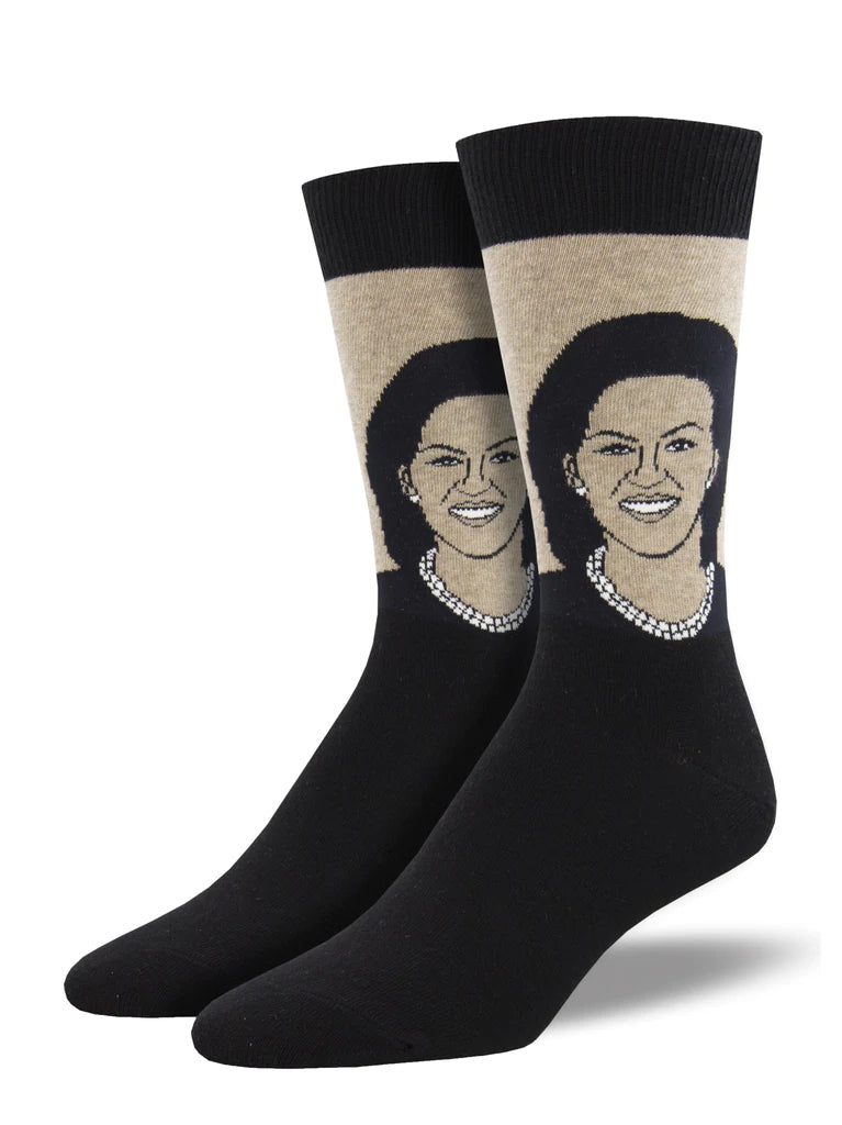 MICHELLE OBAMA PORTRAIT SOCKS Jon Henry General Store